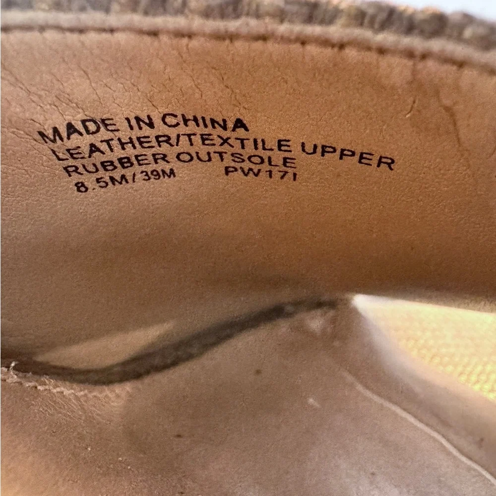 MICHAEL Michael Kors Penelope Jute Wedge Platform Sandals Gold-Tone Canvas 8.5